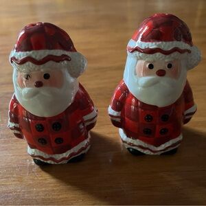 Vintage Santa Claus Salt and Pepper Shakers - Red and White